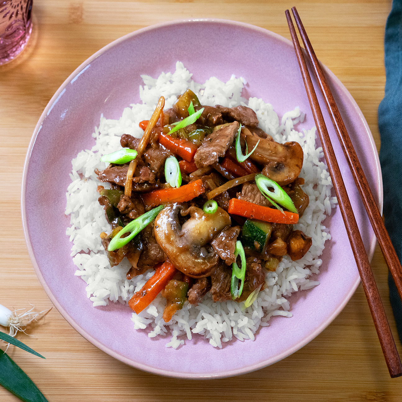 Chop suey with beef