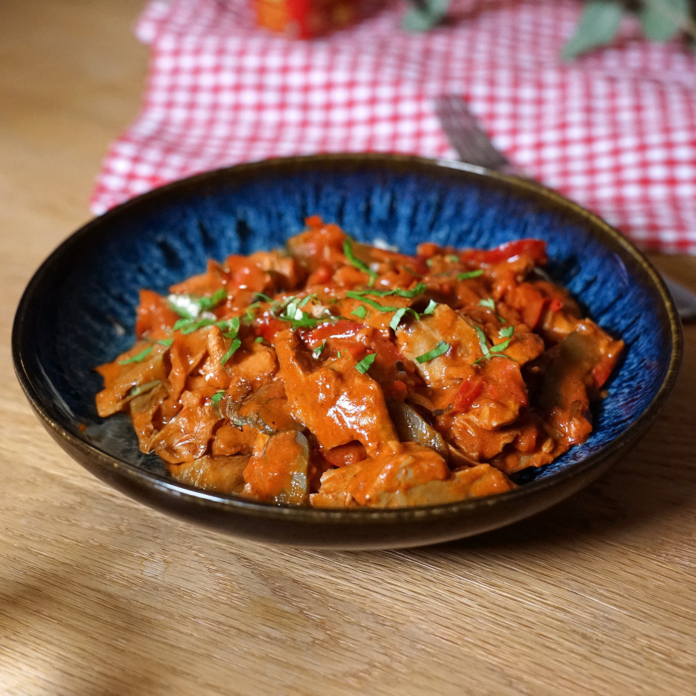 Paprika-Geschnetzeltes planted.chicken Low Carb