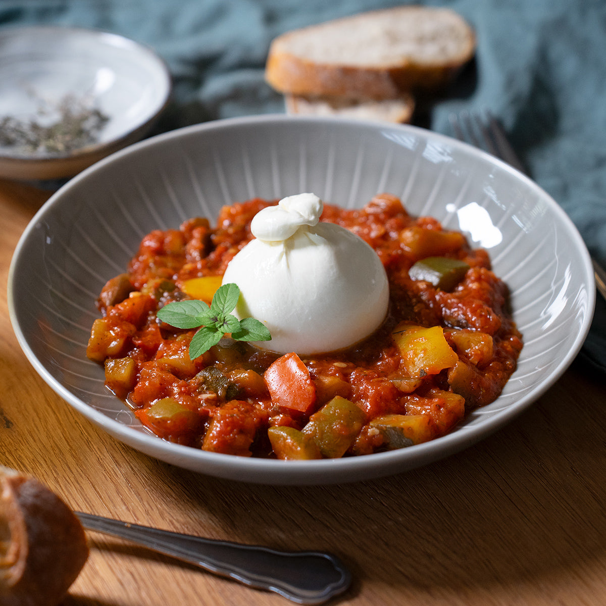 Ratatouille with burrata