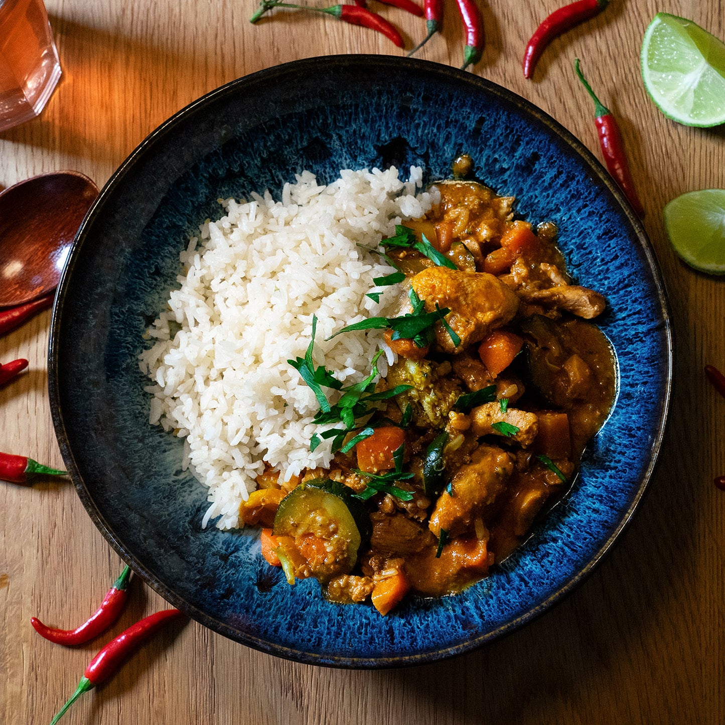 Red Thai curry with chicken