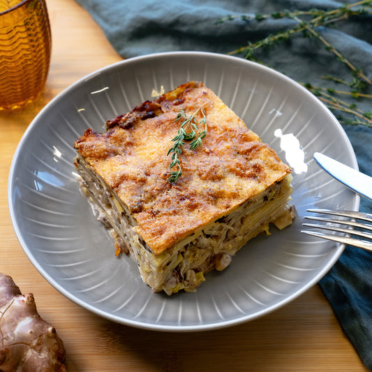 Jerusalem artichoke - potato gratin